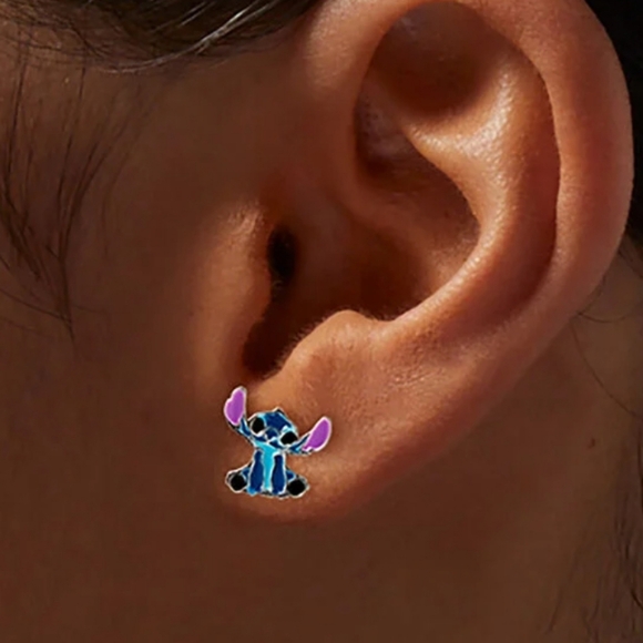 Disney Stitch Sterling Silver Stud Earrings - Picture 2 of 6